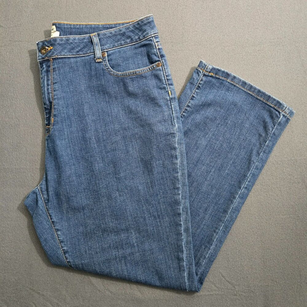 L.L. Bean Jeans Women 18 Petite Classic Fit High Rise Straight Leg Denim
